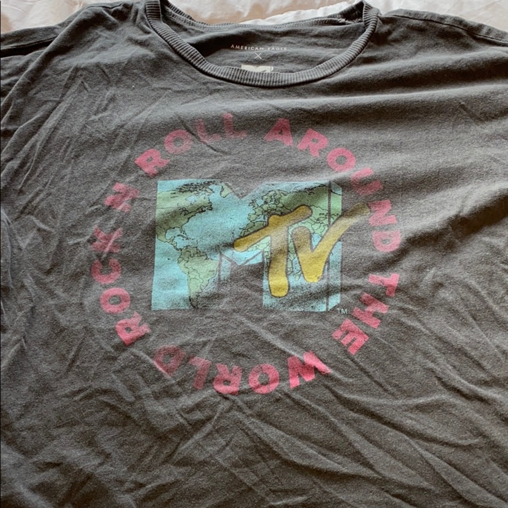 Dark grey MTV crop top